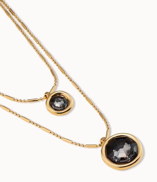 Collar corto de dos vueltas bañado en oro de 18k