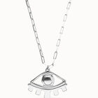 Long pendant chain necklace with central eye