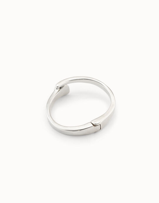 Pulsera hombre ba&ntilde;ada en plata de ley con muelle oculto y forma de clavo, Silber, large