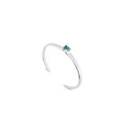 Pulsera r&iacute;gida ba&ntilde;ada en plata de ley con circonita azul