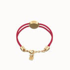 Double pink leather birthstone bracelet with eye