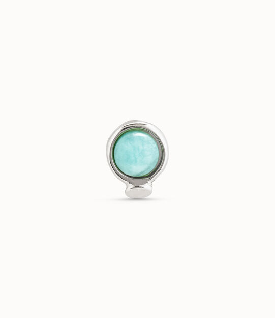 Sterling silver-plated piercing with blue crystal