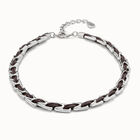 Short leather necklace with links