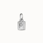 Sterling silver-plated padlock charm with topaz letter P