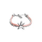 Orange silk thread and metal bracelet with starfish