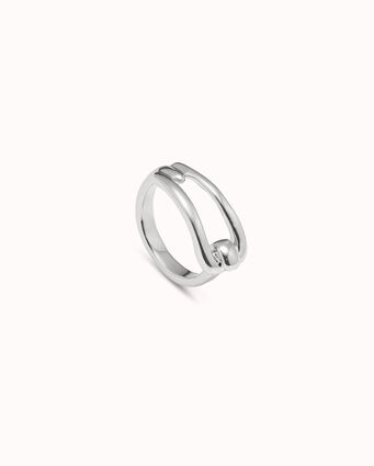 Sterling silver-plated link shaped ring