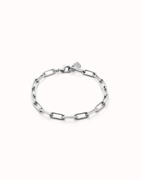 Bracelet plaqu&eacute; argent avec grands maillons