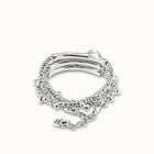 Pulsera triple ba&ntilde;ada en plata de ley y cristal