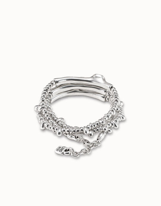 Bracelet triple plaqu&eacute; argent avec cristaux., , large