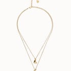 Multi strand chain necklace with two hearts