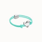 Turquoise elastic thread bracelet with heart charm