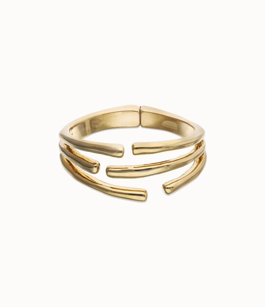 Bangle bracelet with multiple intertwined organic shapes