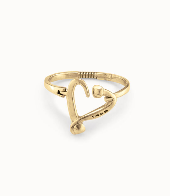 Pulsera bañada en oro de 18k con corazón clavado