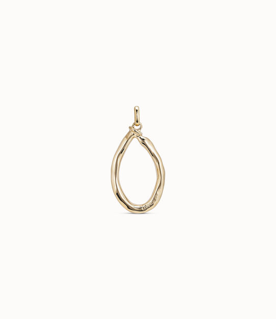 18K gold-plated letter O pendant