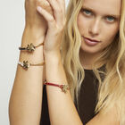 Cream leather bracelet with butterfly ornament