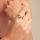 Ring mit wei&szlig;em Zirkonia 18 Karat vergoldet