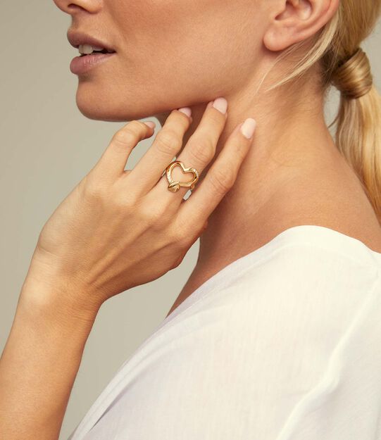 Heart shape ring, Golden, large
