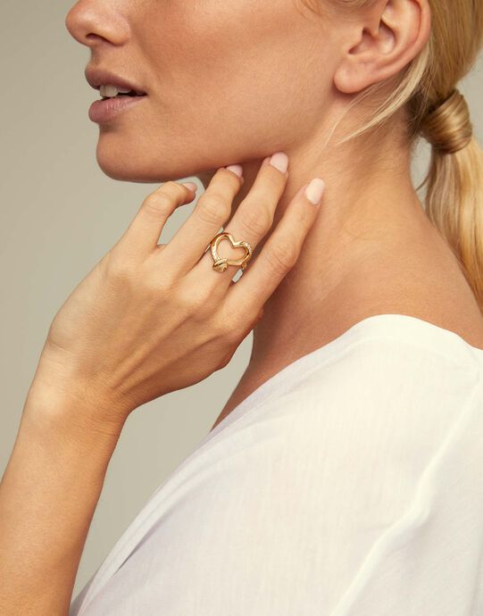 Heart shape ring, Golden, large