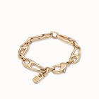 Pulsera ba&ntilde;ada en oro de 18 k de eslabones y cierre de mosquet&oacute;n