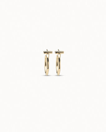 18K gold-plated round earrings