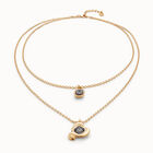 Multi-layer pendant link chain necklace with heart charm