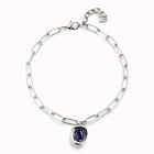 Short link chain pendant necklace purple crystal