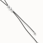Collier long avec trois boules centrales plaqu&eacute;es argent