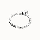 Pulsera de esferas de tama&ntilde;o peque&ntilde;o y grande ba&ntilde;ada en plata de ley
