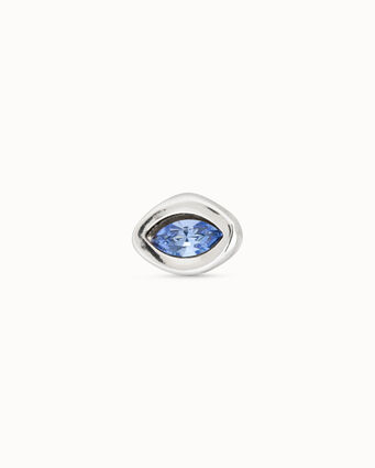 Sterling silver-plated piercing with blue crystal