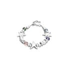 Elastic bracelet with multicolored crystals and starfish