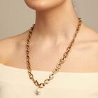 Collar ba&ntilde;ado en oro 18K con eslabones ovalados