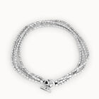 Collar corto multi-cadena ba&ntilde;ado en plata de ley con eslabones en forma de rombo