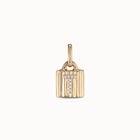 18K gold-plated padlock charm with topaz letter T