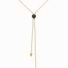 Long pendant  necklace with central black murano glass