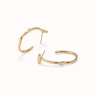 Hoop earrings with white topaz