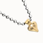 Beaded short necklace with heart detail