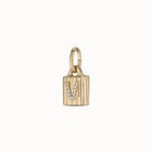 18K gold-plated padlock charm with topaz letter V