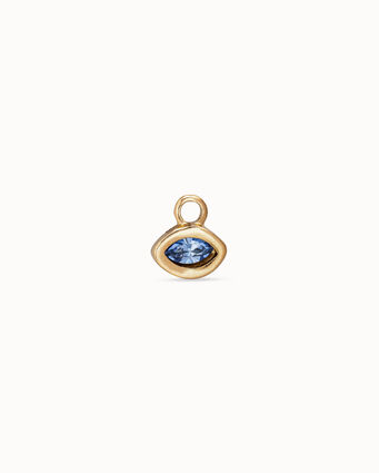 Charm de piercing bañado en oro de 18k de ojo y un cristal