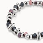 Beaded bracelet with leather