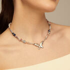 Short beaded necklace with butterfly