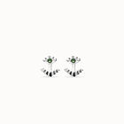 Eye-shaped stud earrings with verde crystal