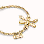 Elastic bracelet with 18K gold-plated dragonfly