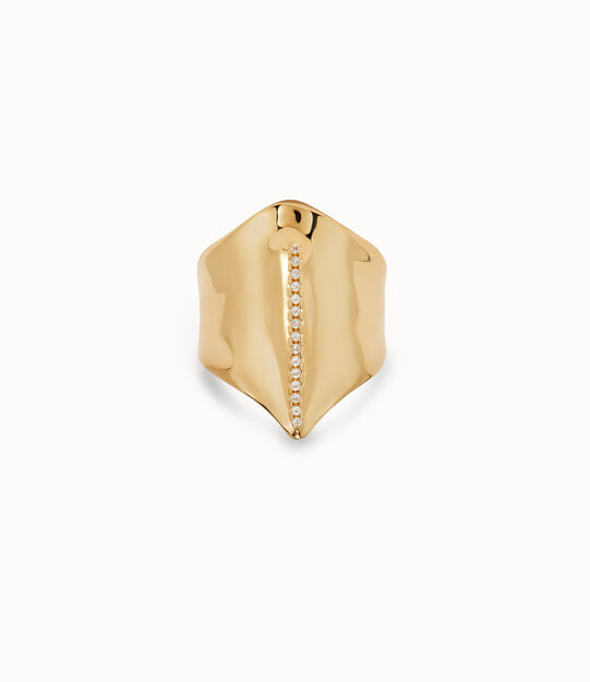 18K gold-plated ring with the shape of a manta ray