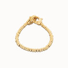 Beaded bracelet with interlocking carabiner