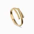 Bangle bracelet with three intertwined organic shapes