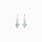 Hoop earrings with turquoise murano glass
