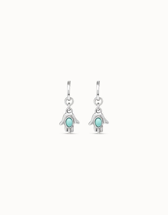 Hoop earrings with turquoise murano glass