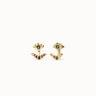 Eye-shaped stud earrings with verde crystal