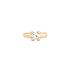 Ring mit wei&szlig;em Zirkonia 18 Karat vergoldet