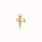 Piercing ba&ntilde;ado en oro de 18k de cruz